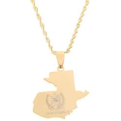 Stainless Steel Gold Color Guatemala Map Pendant Necklace Trendy Guatemala Flag Map Women Charm Jewelry