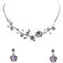 Faship Light Purple Violet Swarovski Crystal Floral Necklace Earrings Set Faship Light Purple Violet Swarovski Crystal Floral Necklace Earrings Set