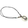 Nove Jewelry Leather Peace Sign Necklace - Peace Symbol Necklace - Resin Peace Sign Pendant - Adjustable Black Cord