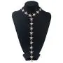 Nicute Rhinestone Long Necklaces Chain Crystal Star Y-Necklace Sexy Summer Beach Body Jewelry for Women and Girls (Gold)