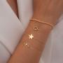GELIN 14k Solid Gold Rope Chain Adjustable Bracelet for Women