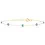 GELIN 14k Solid Gold Station Chain Strand Bracelet | Charm Bracelets for Women | Dainty Handmade Jewelry