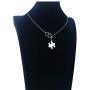 Eigso Autism Awareness Necklace Diversity Puzzle Pieces Pendant Jewelry Autism Awareness Stainless Steel Necklace Inspirational Gift for Autistic People