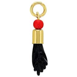 In Season Jewelry 14k Gold Plated Red Black Figa Hand Evil Eye Protection Good Luck Charm Talisman