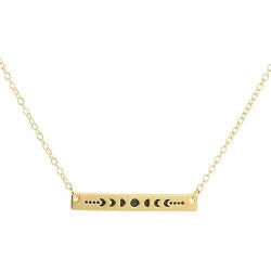 MIXIA Gold Color Galaxy Astronomy Crescent Moon Phases Necklace Women Long Vertical Bar Lunar Phenomena Talisman Witchcraft Jewelry Pendant