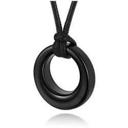 Sunligoo Cremation Jewelry Urn Necklace for Ashes Circle of Life Eternity Memorial Pendant Stainless Steel Necklaces for Mens Womens