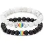 MOYI Rainbow Gay LGBT Pride Bracelet Set Bead Handmade Couple Friendship Elastic Jewelry for Men Women Unisex