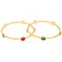 Touchstone Indian Bollywood Faux Green Emerald red Faux Ruby Ethnic Designer Jewelry Bangle for Women in Gold Tone