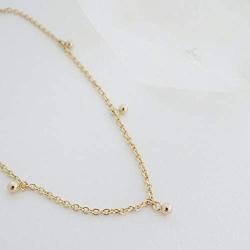 HONEYCAT Tiny Ball Charms Droplet Bracelet in Gold, Rose Gold, or Silver | Minimalist, Delicate Jewelry