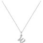 MONOZO Initial Necklace for Women Girls, 14K White Gold Plated Dainty Necklace with Initials, Letter Cubic Zirconia Monogram Small Initial Necklace Gifts for Women Teen Girls BFF Friendship