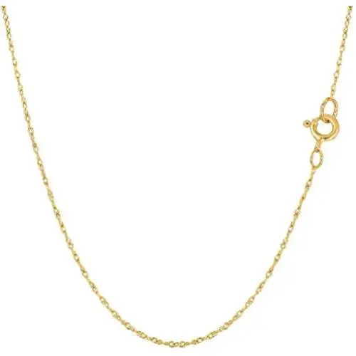 14k REAL Yellow or White or Rose/Pink Gold .60MM Shiny Classic Solid Rope Chain Necklace for Pendants and Charms with Spring-Ring Clasp (16'' 18'' or 20 inch) 14k REAL Yellow or White or Rose/Pink Gold .60MM Shiny Classic Solid Rope Chain Necklace for Pendants and Charms with Spring-Ring Clasp (16'' 18'' or 20 inch)