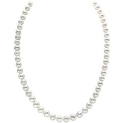THE PEARL SOURCE 14K Gold 6.0-6.5mm AAAA Quality White Freshwater Cultured Pearl Necklace for Women in 16'' Choker Length