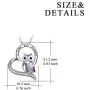 YFN Sterling Silver Lovely Pig Panda Sloth Owl Heart Pendant Necklace with Engraved Word Heart Necklace for Women