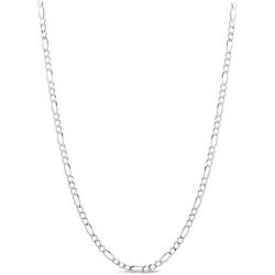 ARTURO ZETA 925 Solid Sterling Silver Figaro Link Chain Italian Necklace for Men