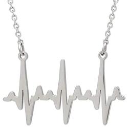 Boutique Academia - Accurate EKG Heartbeat Necklace: Cardiogram Science & Medicine Jewelry Gift