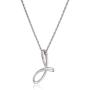 Amazon Collection Sterling Silver Cursive Script Initial ''J'' Pendant Necklace, 18''