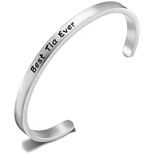 MAOFAED Aunt Gift Best Tia Ever You are Always in My Heart Aunt Bracelet Auntie Gift Auntie Bracelet Auntie Birthday Gift Auntie Keepsake