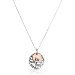 Two-Tone Sterling Silver ''Be'' Graffiti Charm Necklace, 18''