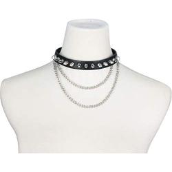 macoking Goth Leather Collar Choker Studded Spike Rivet Black Necklace Punk Bracelet