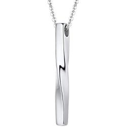 PROSTEEL Minimalist Drop Pendant Rolling Waves 3D Twisted Bar Necklace Minimalist Style Men Women Jewelry