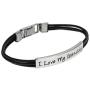 Joyful Sentiments Pet Jewelry Stainless Steel Three Strand I Love My Granddog Bracelet with Fold Over Clasp