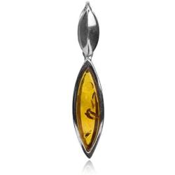 Ian and Valeri Co. Amber Sterling Silver Marquise-Shaped Pendant