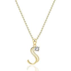 CUSVUEVI Initial Charm Necklace 14K Gold Filled for Women, Adjustable Letter A-Z Pendant Necklace Handmade Dainty Personalized Zircon Alphabet Choker Necklace Jewelry for Girls Wedding Birthday Gift