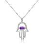 ELEGANZIA Evil Eye Necklace Sterling Silver - Hamsa Hand Necklace for Women Pendant with Chain Jewelry Cubic Zirconia for Mom Girls Birthday Anniversary