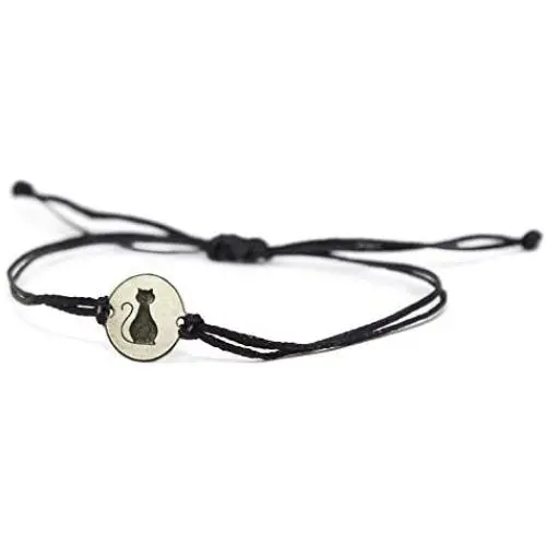 Stainless Steel Cat Lover Charm on Double Black String Bracelet for Men & Women - Cat Mom Gift, Pet Bracelet, Cat Lover Gifts for Women - Waterproof, Hypoallergenic Cat Jewelry Stainless Steel Cat Lover Charm on Double Black String Bracelet for Men & Women - Cat Mom Gift, Pet Bracelet, Cat Lover Gifts for Women - Waterproof, Hypoallergenic Cat Jewelry