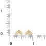 Disney Princess Jewelry for Women, 14K Yellow Gold Tiara Pendant Necklace and Stud Earrings Set, 18” Chain