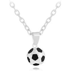 Classic Football Soccer Ball Pendant Necklace, AILUOR Fashion Stainless Steel Enamel Football World Cup Jewelry for women men Girls Gift, 20”