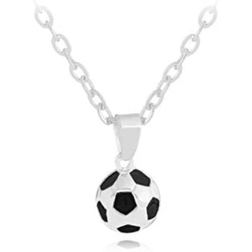 Classic Football Soccer Ball Pendant Necklace, AILUOR Fashion Stainless Steel Enamel Football World Cup Jewelry for women men Girls Gift, 20”