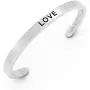 Silver Love Bracelet For Women - Adjustable Cuff Stainless Steel Bracelet - Inspirational and Simple Bangle - Fits Kids, Teenage Girls, and Adults