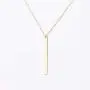 itianxi Gold Tiny Y Shaped Dainty Necklace 18K Gold Plated Cute Bar Vertical Lariat Necklace for Women