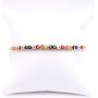 LESLIE BOULES Multicolored Strand Evil Eyes Bracelet 18K Gold Plated Adjustable Chain Protection Jewelry