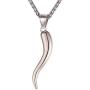 Greendou Fashion Jewelry Stainless Steel Italian Horn Charm Lucky Talisman Pendant Necklace
