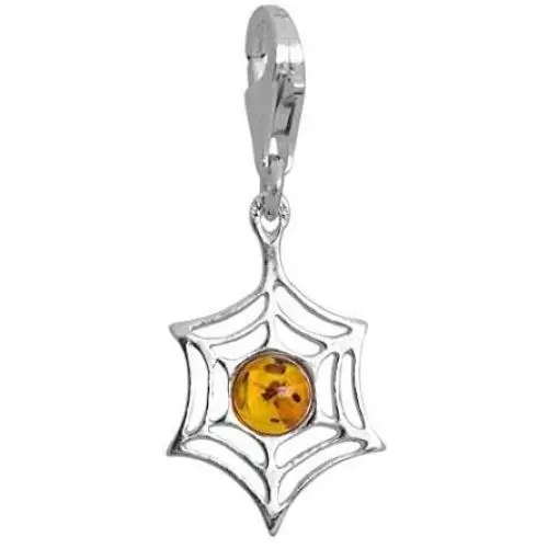 Ian and Valeri Co. Amber Sterling Silver Spiderweb Pendant Ian and Valeri Co. Amber Sterling Silver Spiderweb Pendant
