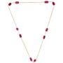 Efulgenz Pearl Chain Necklace Indian 14 K Gold Plated Red Faux Ruby Beads Strand Fashion Costume Jewelry