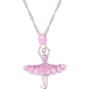 DMOMSA Cute Pink Ballet Girl Pendant Necklace Jewelry Gift, Woman Gift Suitable for Birthday Party Anniversary Valentines Day