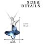 AOBOCO Sterling Silver Chasing Butterfly Pendant Necklace Embellished with Crystals from Austria, Fine Anniversary Birthday Butterfly Jewelry Gifts for Women - Morpho Helena Butterfly Series