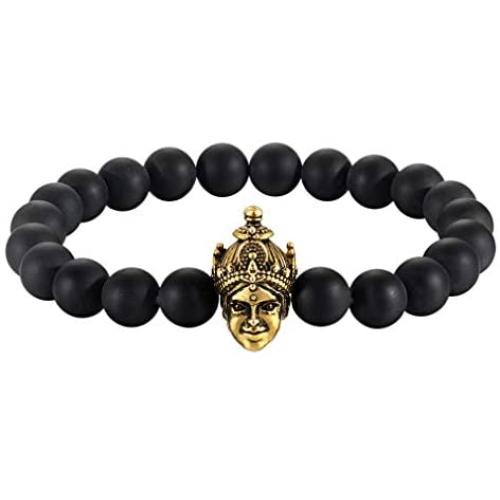 JFSM JEWELRY Lakshmi Hindu Goddess of Wealth, Prosperity, and Good Fortune Energy Beads Bracelet 8mm