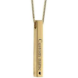 OBTIAN Customized Vertical Bar Pendant Necklace Jewelry - Engraved Personality Name in Inspirational Bar Necklace Gift for Mothers Day