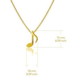 Dayna Designs Music Note Pendant Necklace - Gold Over Sterling Silver Jewelry Small for Women/Girls