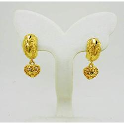 Heart Dangle 22K 24K THAI BAHT YELLOW GOLD PLATED EARRINGS JEWELRY