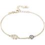 Kaletine Hamsa Hand of Fatima Evil Eye Bracelet Sterling Silver 925 Blue Cubic Zirconia Chain Adjustable 6.5''+1.5''