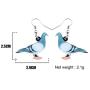 NEWEI Acrylic Pigeon Bird Earrings Big Long Drop Dangle Sweet Parrot Animal Jewelry For Women Girl Charm Gift