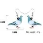 NEWEI Acrylic Pigeon Bird Earrings Big Long Drop Dangle Sweet Parrot Animal Jewelry For Women Girl Charm Gift NEWEI Acrylic Pigeon Bird Earrings Big Long Drop Dangle Sweet Parrot Animal Jewelry For Women Girl Charm Gift