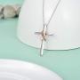 PEIMKO 925 Sterling Silver Breast Cancer Survivor Necklace for Women, Faith Hope Love Infinity Daisy Flower Cross Pendant Necklace Jewelry Birthday Gifts for Women