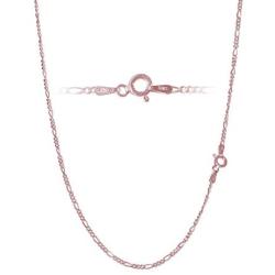 Figaro Chain Link in Gold Plated Sterling Silver, Rose Gold Plated Sterling Silver & Sterling Silver 2mm Italian 7-42 Inch Bracelets and Necklaces