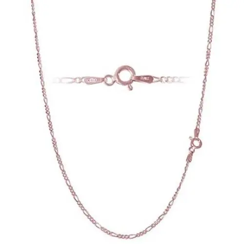Figaro Chain Link in Gold Plated Sterling Silver, Rose Gold Plated Sterling Silver & Sterling Silver 2mm Italian 7-42 Inch Bracelets and Necklaces